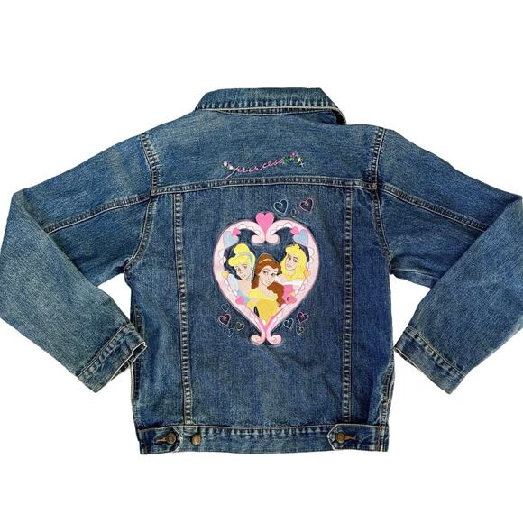 Vtg 1990s Disney Princesses Denim Jacket Size Large - Picture 1 of 10
